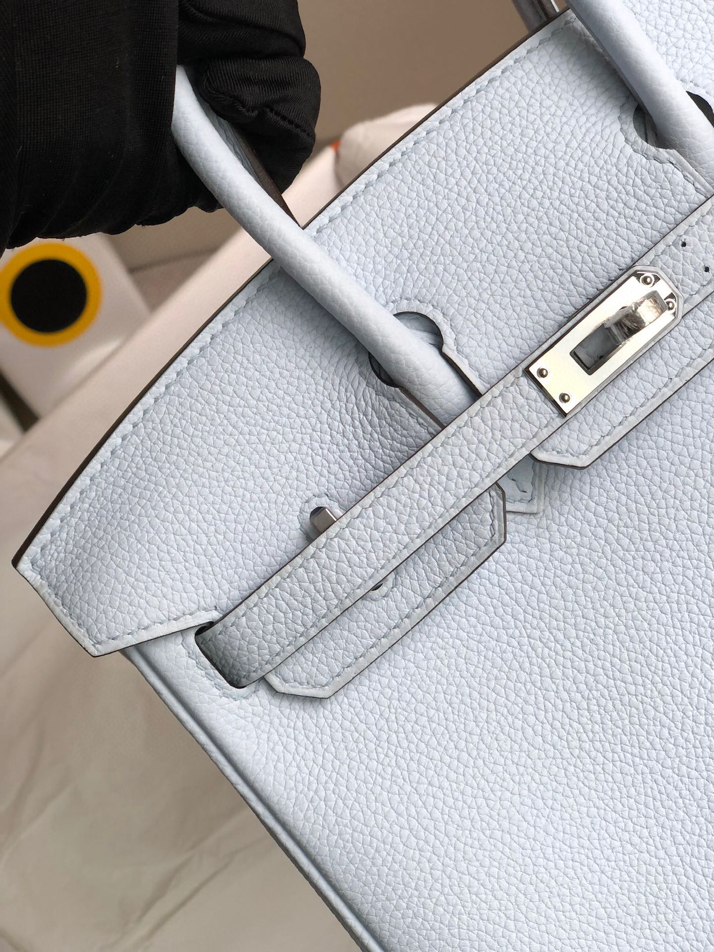 Hermes Birkin 25CM Togo T0 Bleu Brume Silver Hardware  Handmade