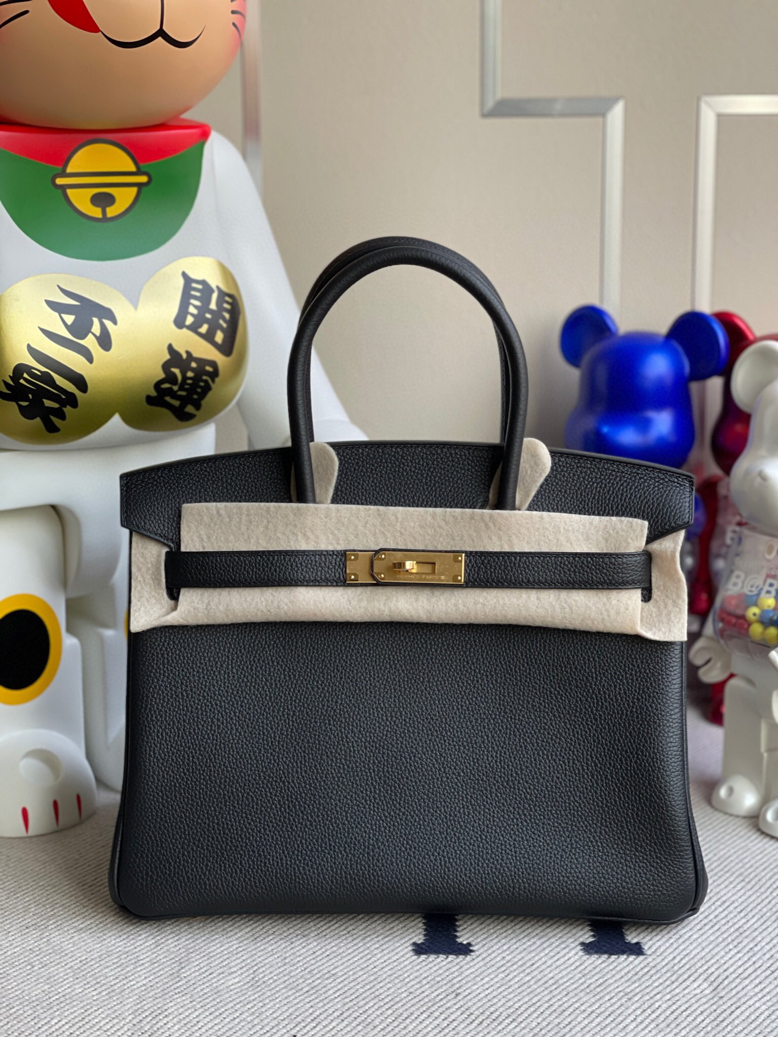 Hemres Birkin 30CM Togo CK89 Noir Gold Hardware