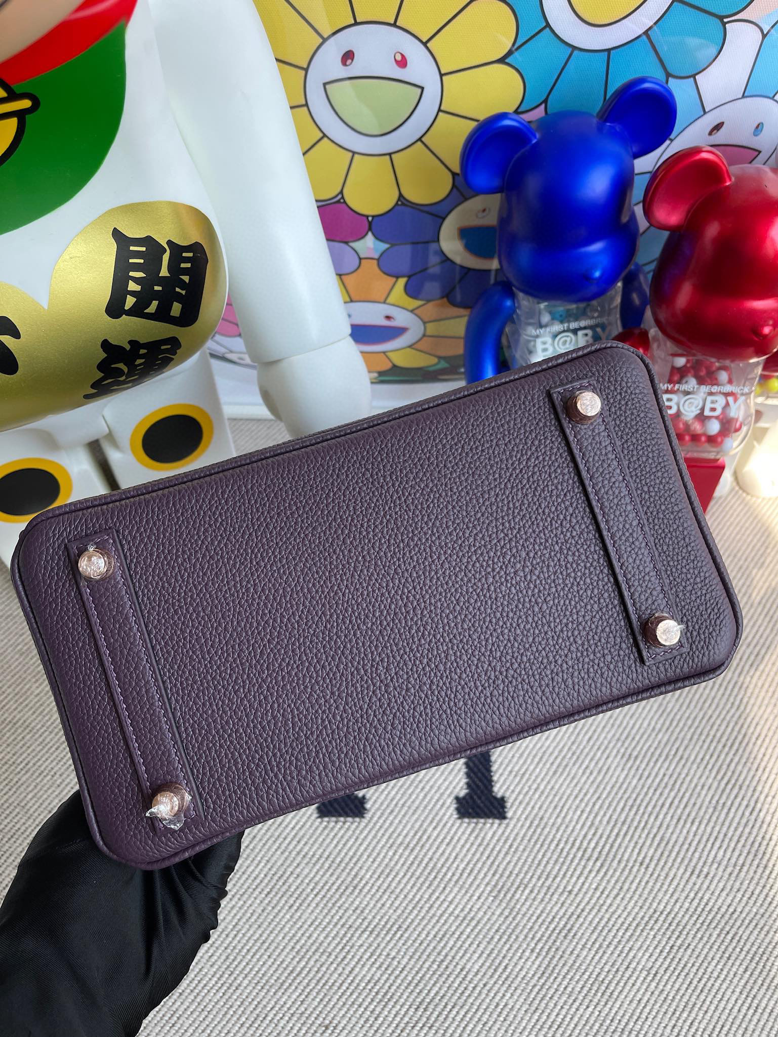 Hermes Birkin Bag 25CM Togo CK59 Raisin Rose Gold HandMade