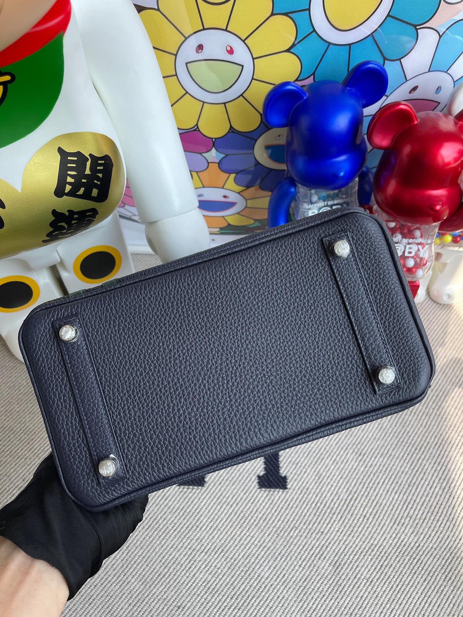 Hermes Birkin 25CM Togo 2Z Blue Nuit / 6O Vert Cypress Silver Hardware ( Super Hermes )