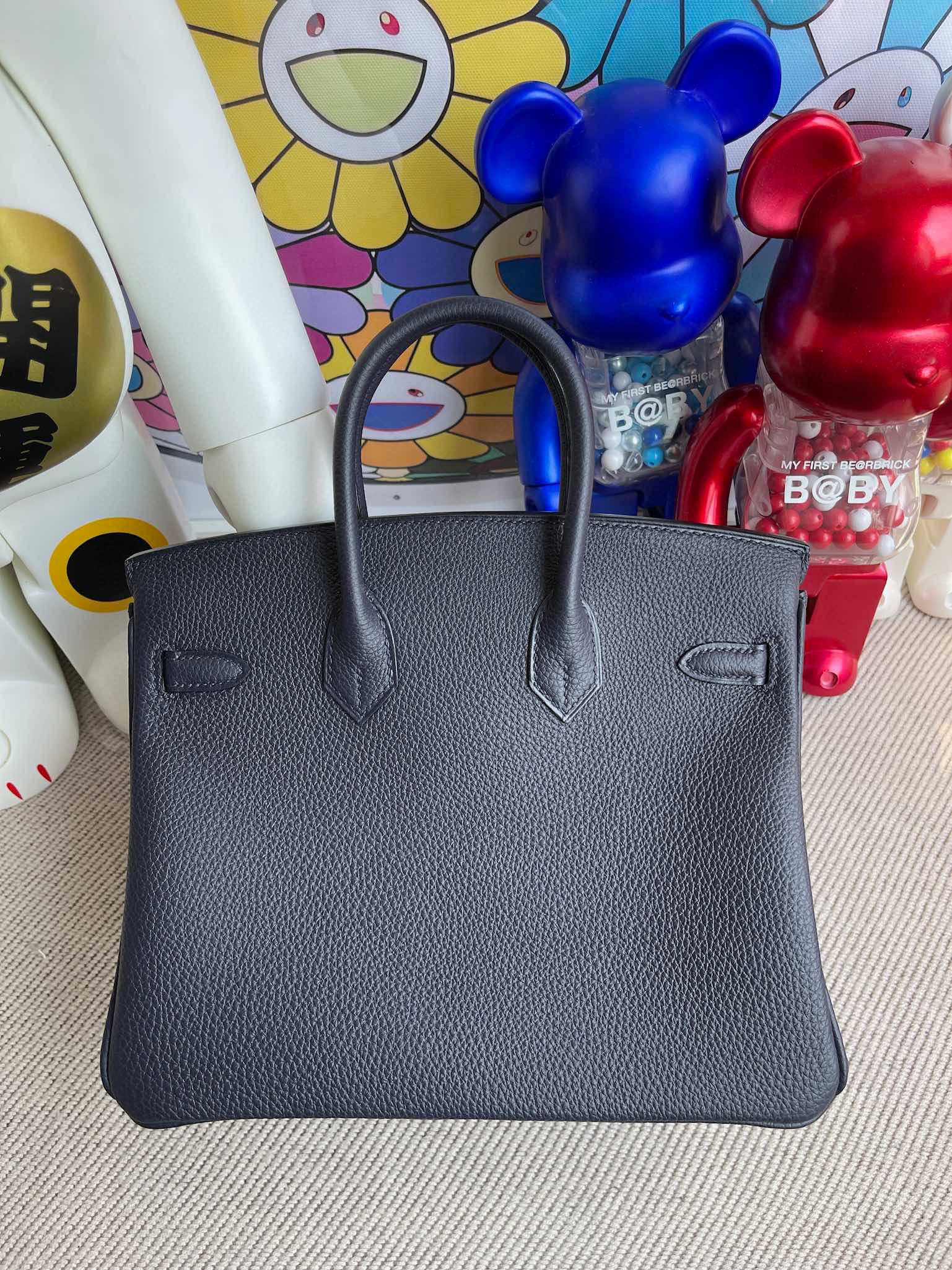 Hermes Birkin 25CM Togo 2Z Blue Nuit / 6O Vert Cypress Silver Hardware ( Super Hermes )