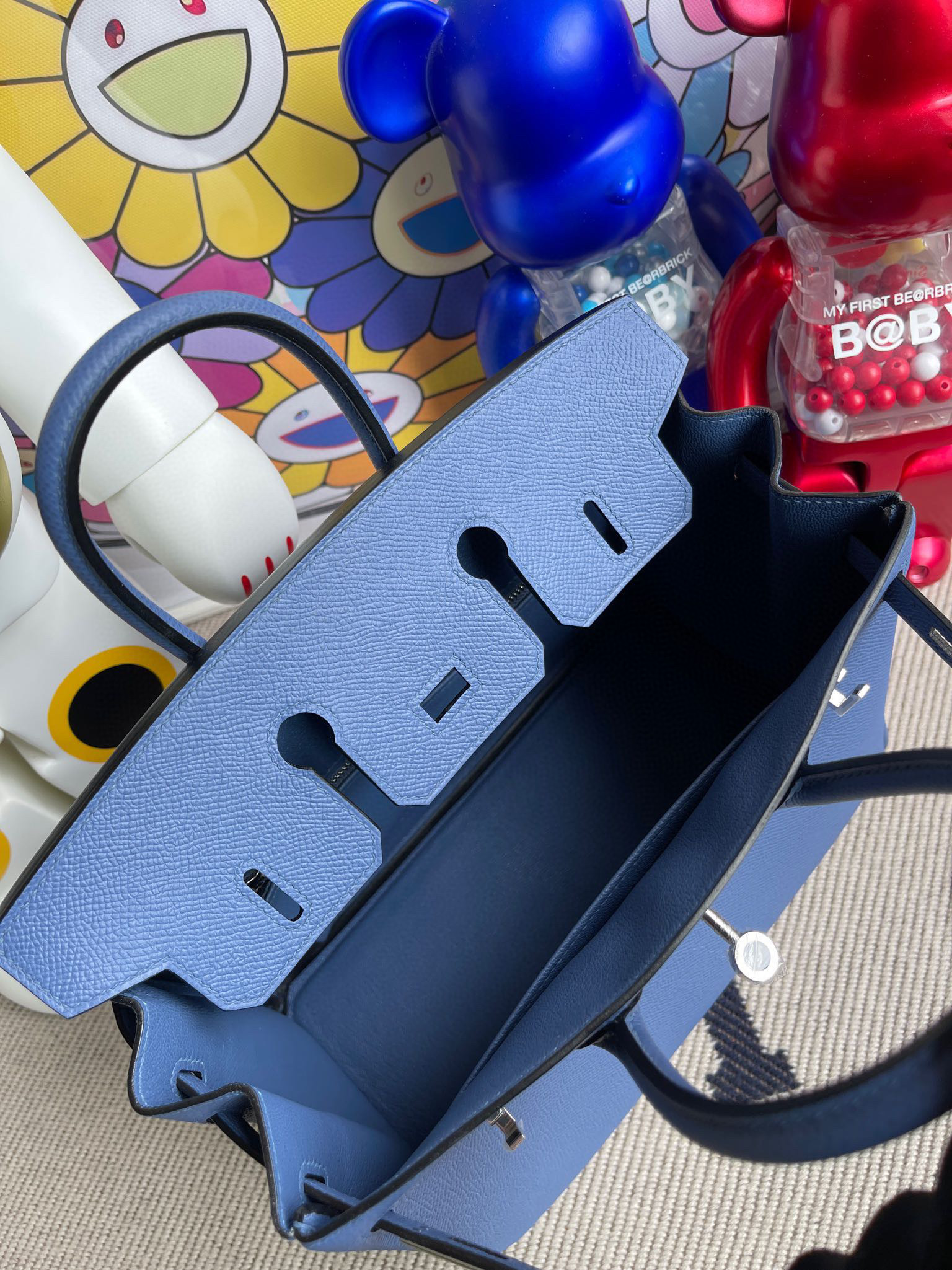 Hermes Birkin 25CM Epsom 7E Blue Brighton PHW Handmade