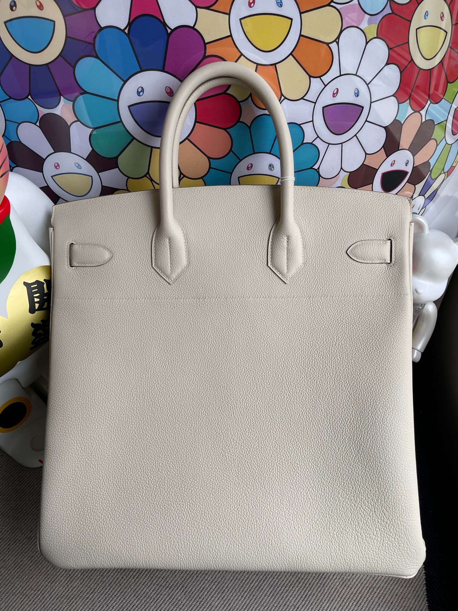 RepLadies Hermes HAC 40CM For Man Togo Leather CK10 Craie PHW Full Handmade