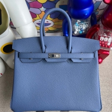 Hermes Birkin 25CM Epsom 7E Blue Brighton PHW Handmade