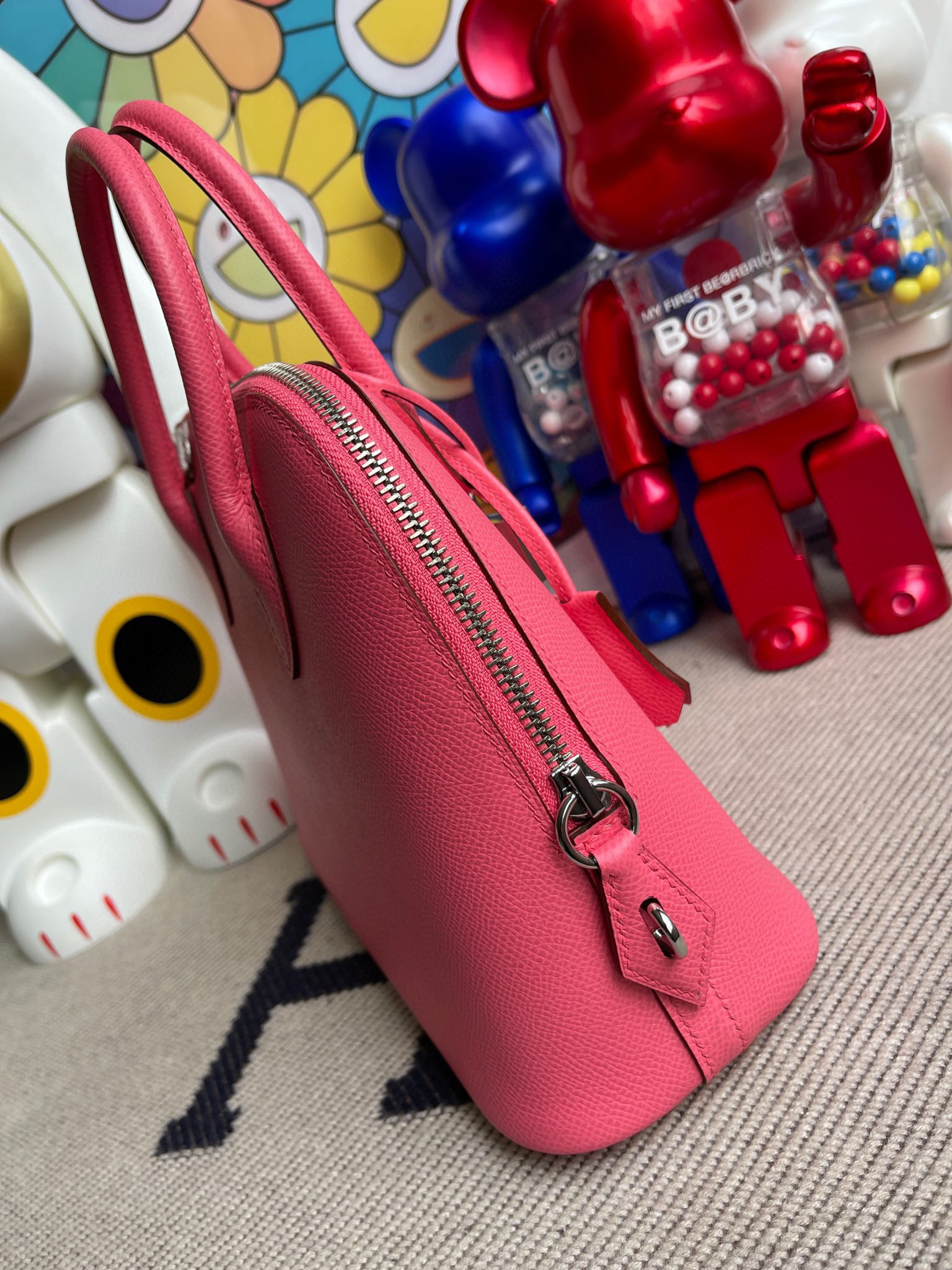 Hermes Bolide 25CM Epsom 8W Rose Azalee PHW Handmade