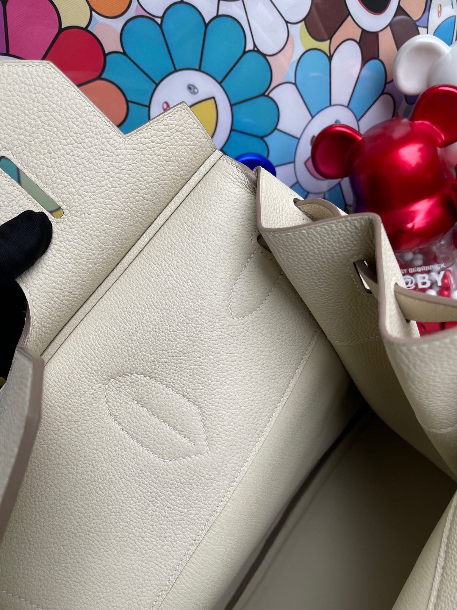 RepLadies Hermes HAC 40CM For Man Togo Leather CK10 Craie PHW Full Handmade