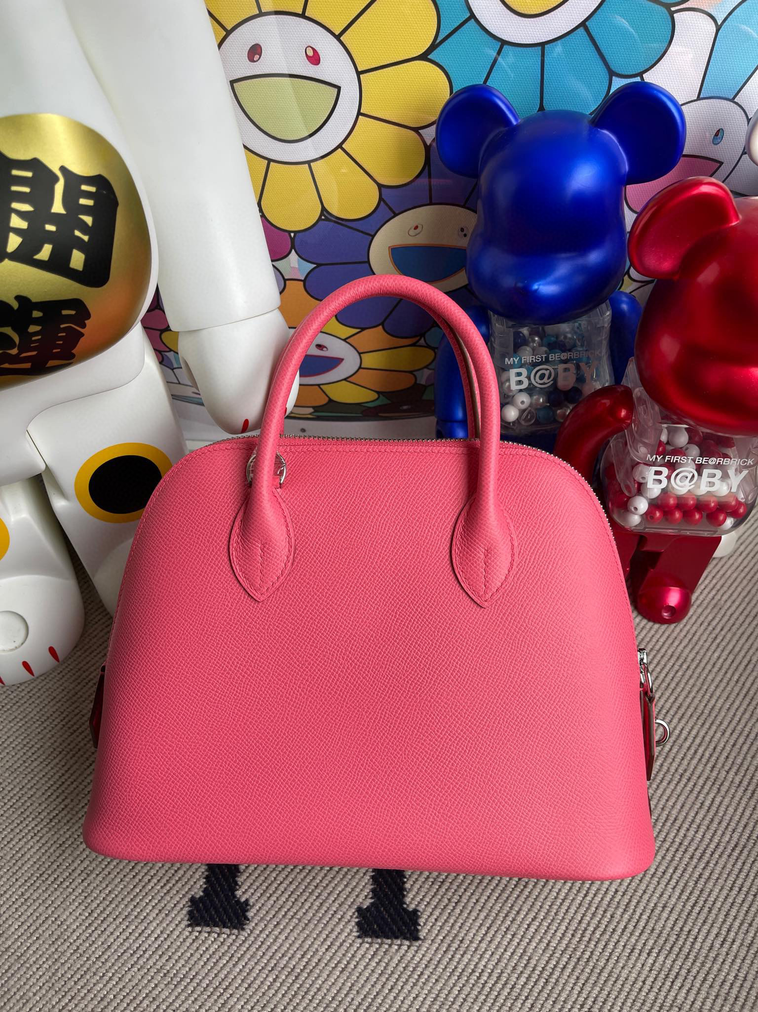 Hermes Bolide 25CM Epsom 8W Rose Azalee PHW Handmade