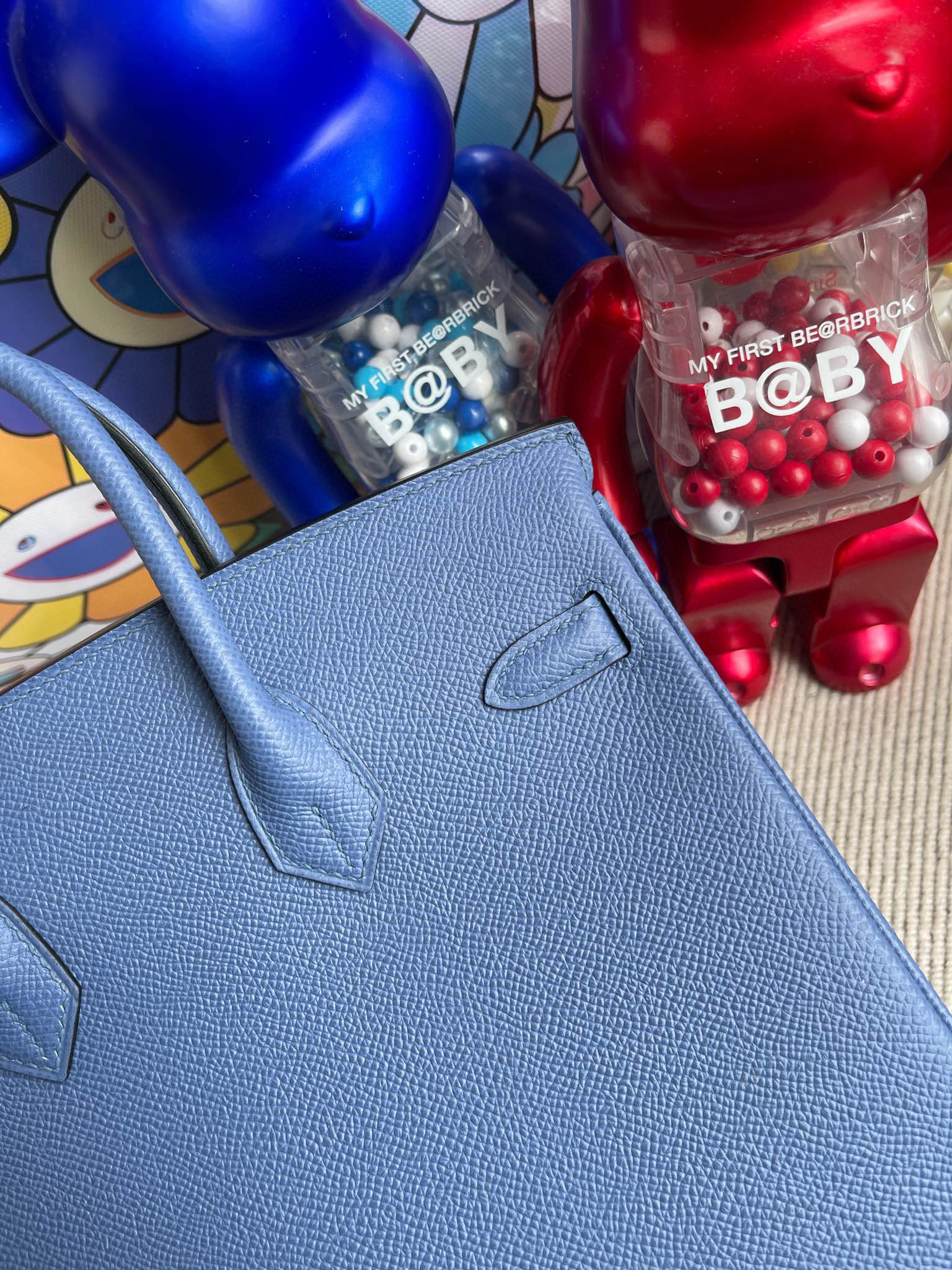 Hermes Birkin 25CM Epsom 7E Blue Brighton PHW Handmade