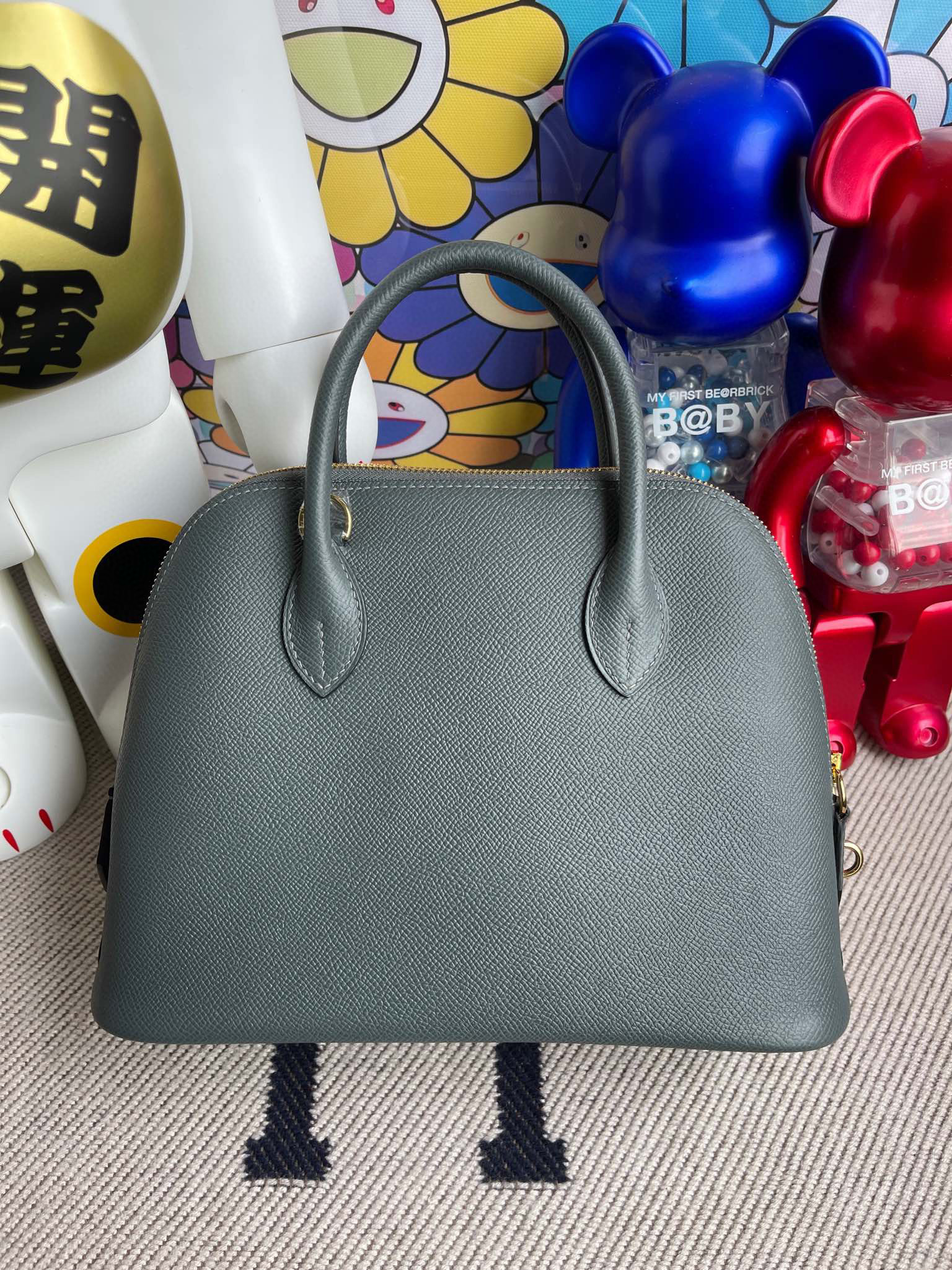 2021 New Hermes Bolide 25CM Epsom Y7 Bleu Orage GHW Handmade