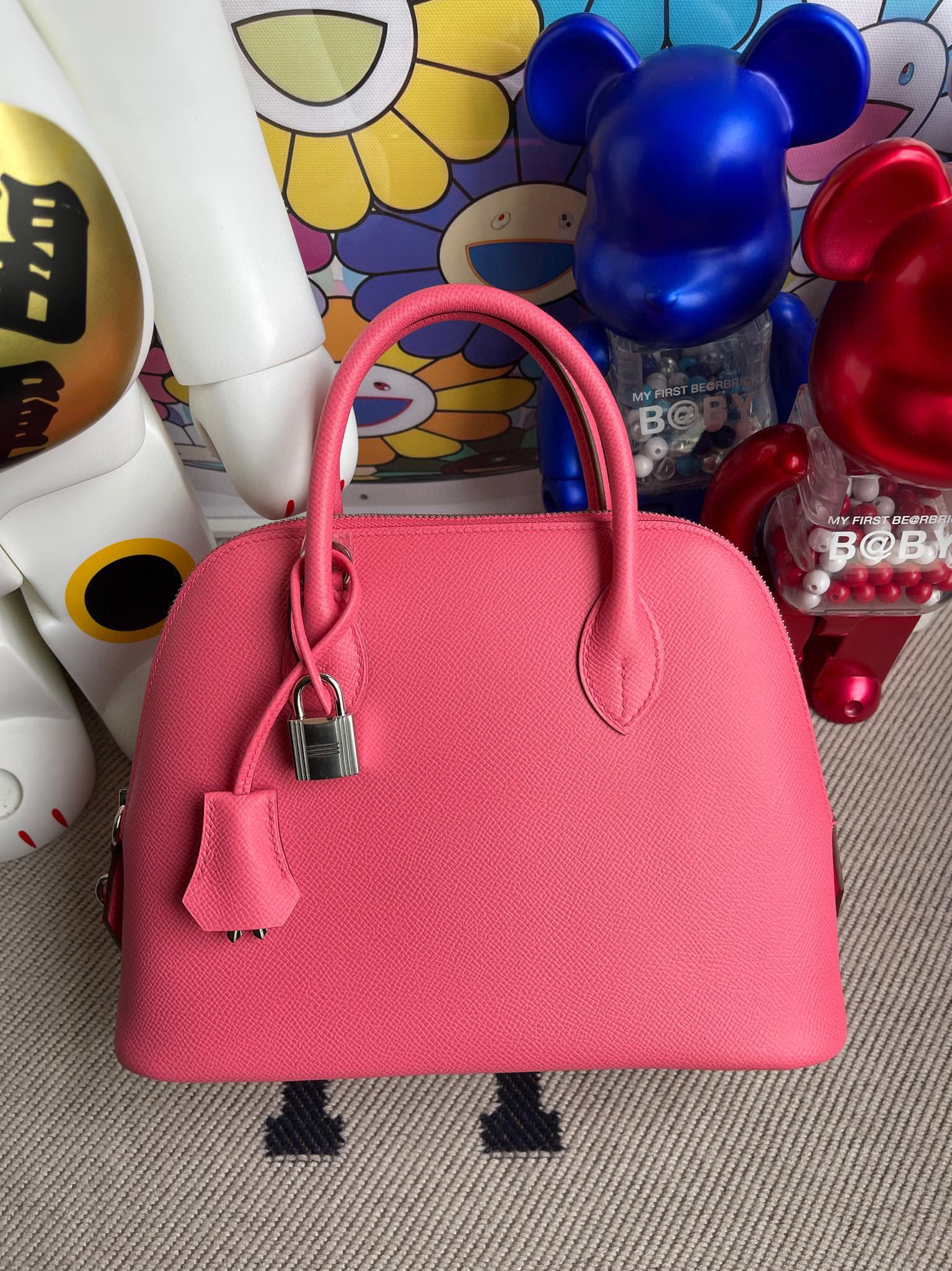Hermes Bolide 25CM Epsom 8W Rose Azalee PHW Handmade