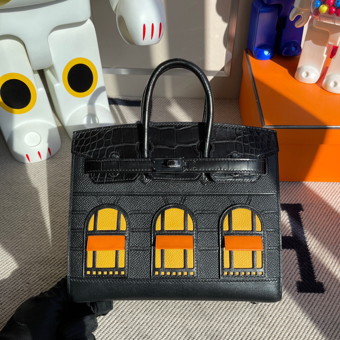 Hermes Birkin 20CM House Bags Nior So Black Limited Edition