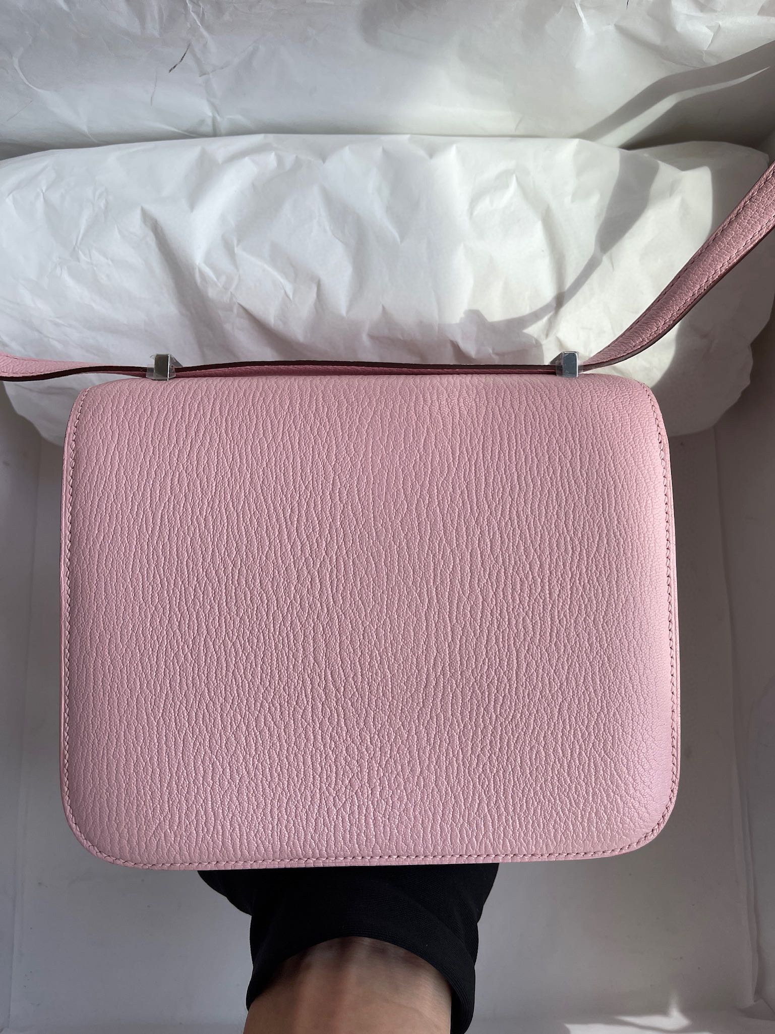 Hermes Constance 18CM Chevre 3Q Rose Sakura PHW Handmade