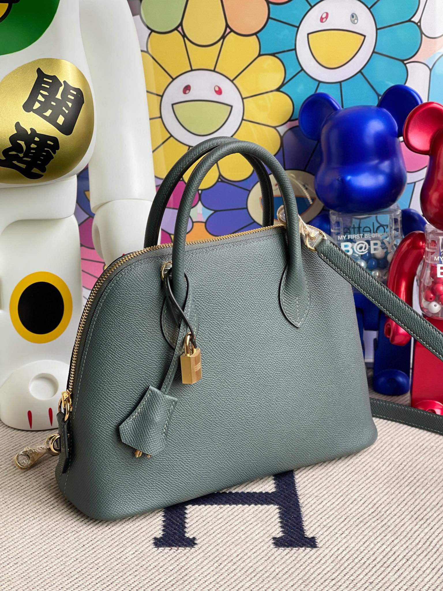 2021 New Hermes Bolide 25CM Epsom Y7 Bleu Orage GHW Handmade