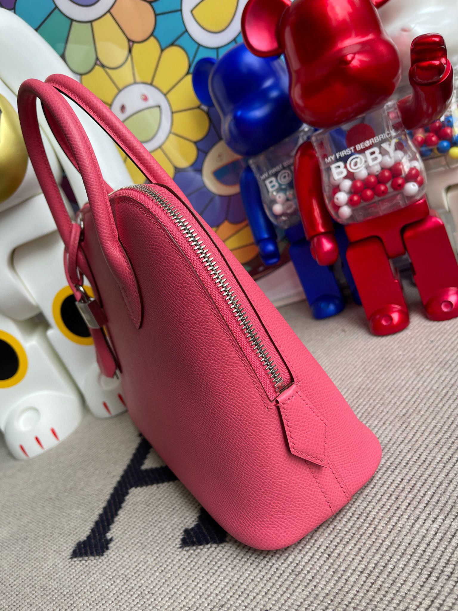 Hermes Bolide 25CM Epsom 8W Rose Azalee PHW Handmade