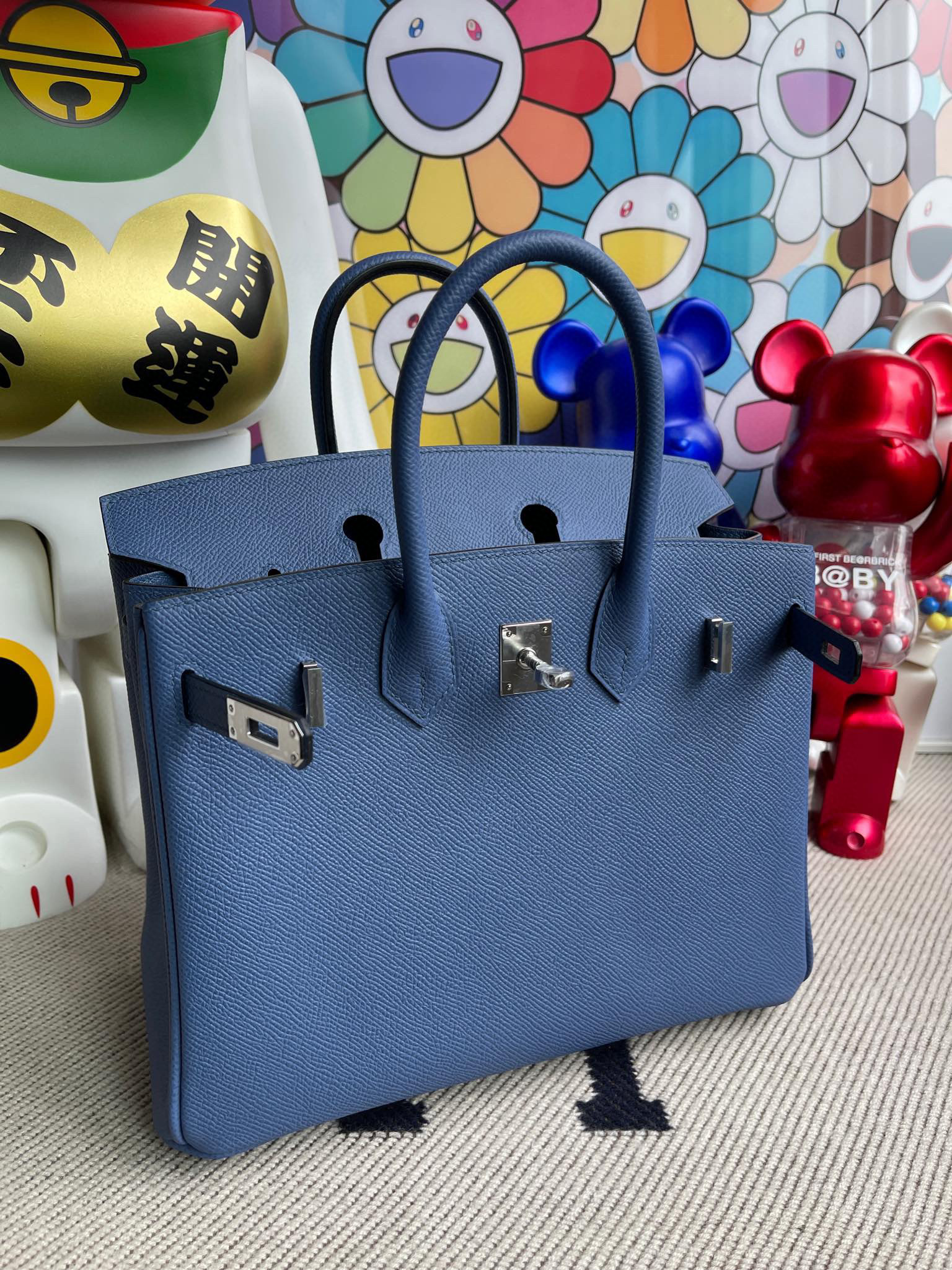 Hermes Birkin 25CM Epsom 7E Blue Brighton PHW Handmade
