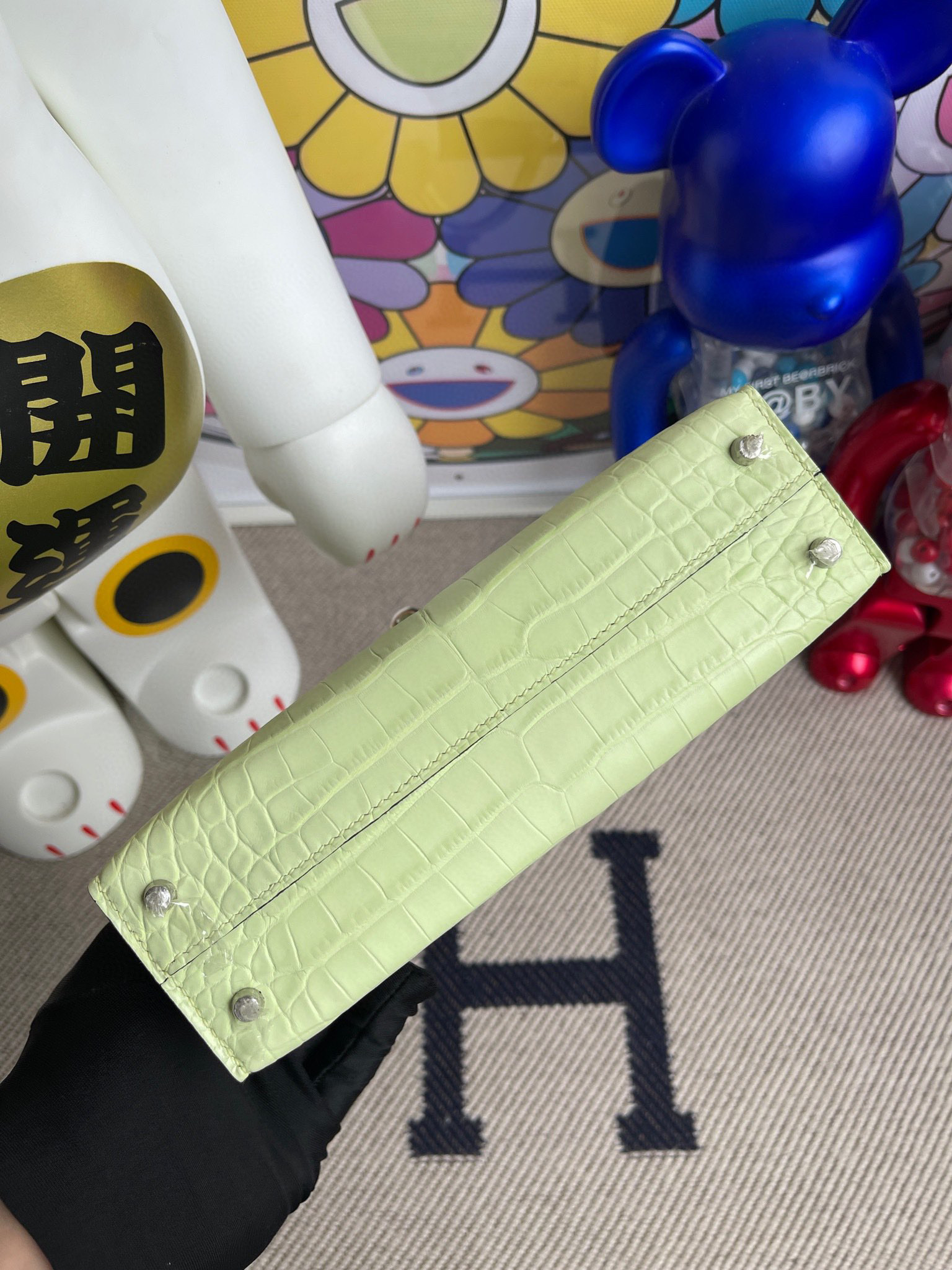 Hermes Mini Kelly ll Alligator Matte Crocodile R9 Jaune Bourgeon PHW Handmade