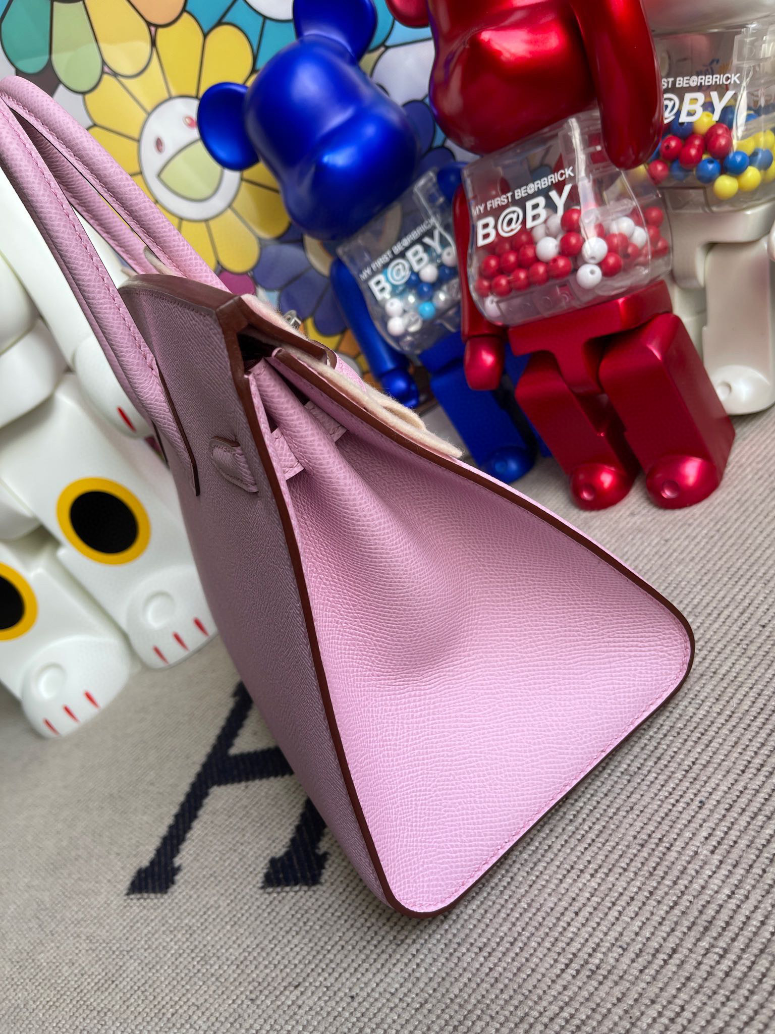 RepLadies Hermes Birkin 25CM Epsom X9 Mauve Sylvestre Silver Hardware