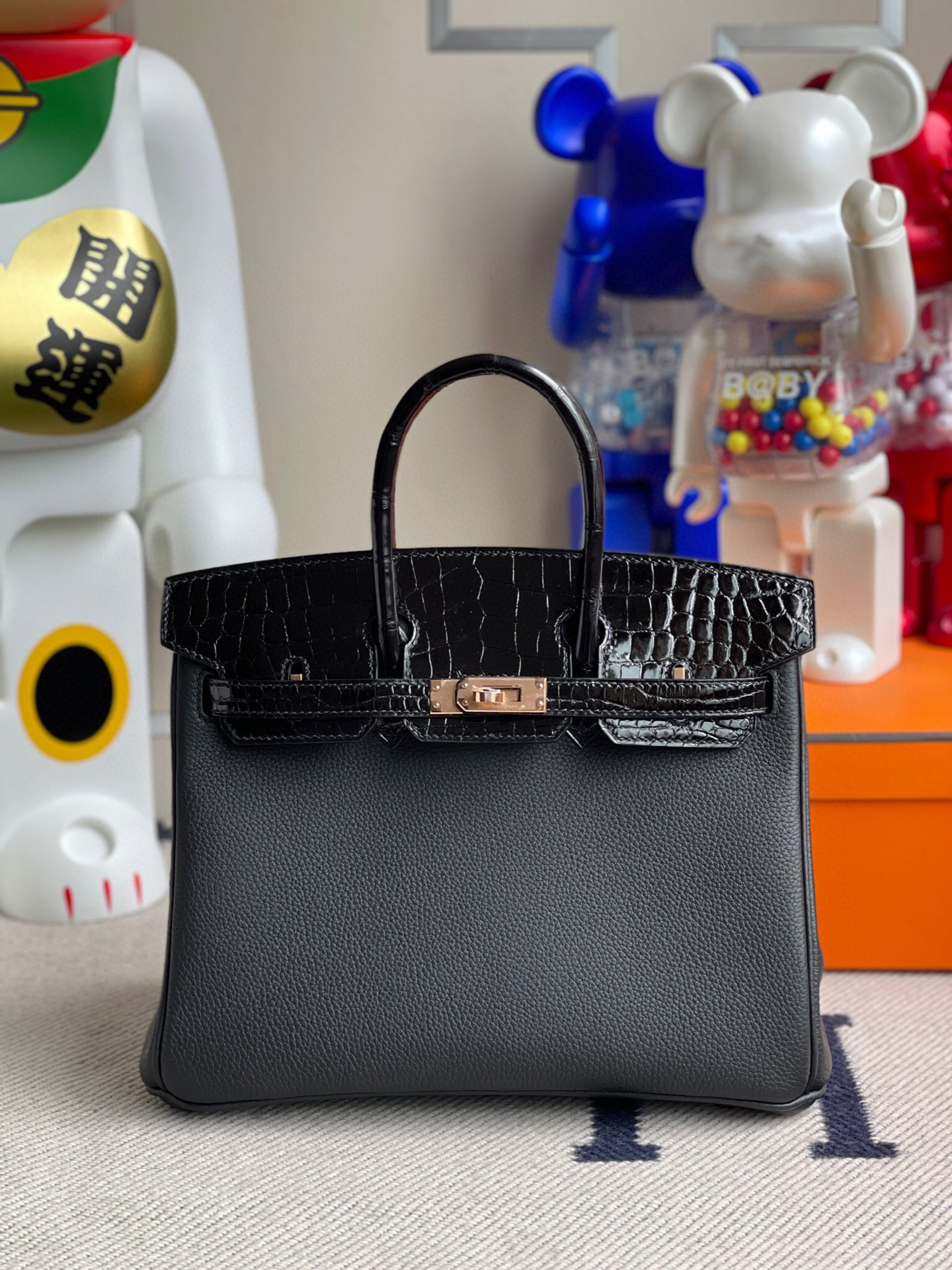 RepLadies Hermes Birkin Touch 25CM CK89 Nior Rose Gold