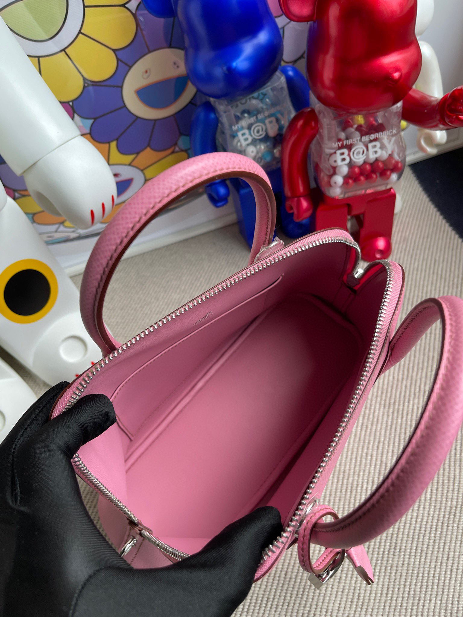 RepLadies Hermes Bolide 25CM Epsom 5P Pink Silver Hardware