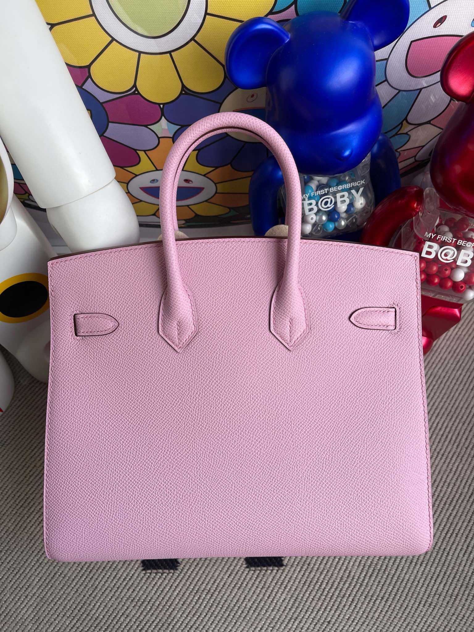 RepLadies Hermes Birkin 25CM Epsom X9 Mauve Sylvestre Silver Hardware