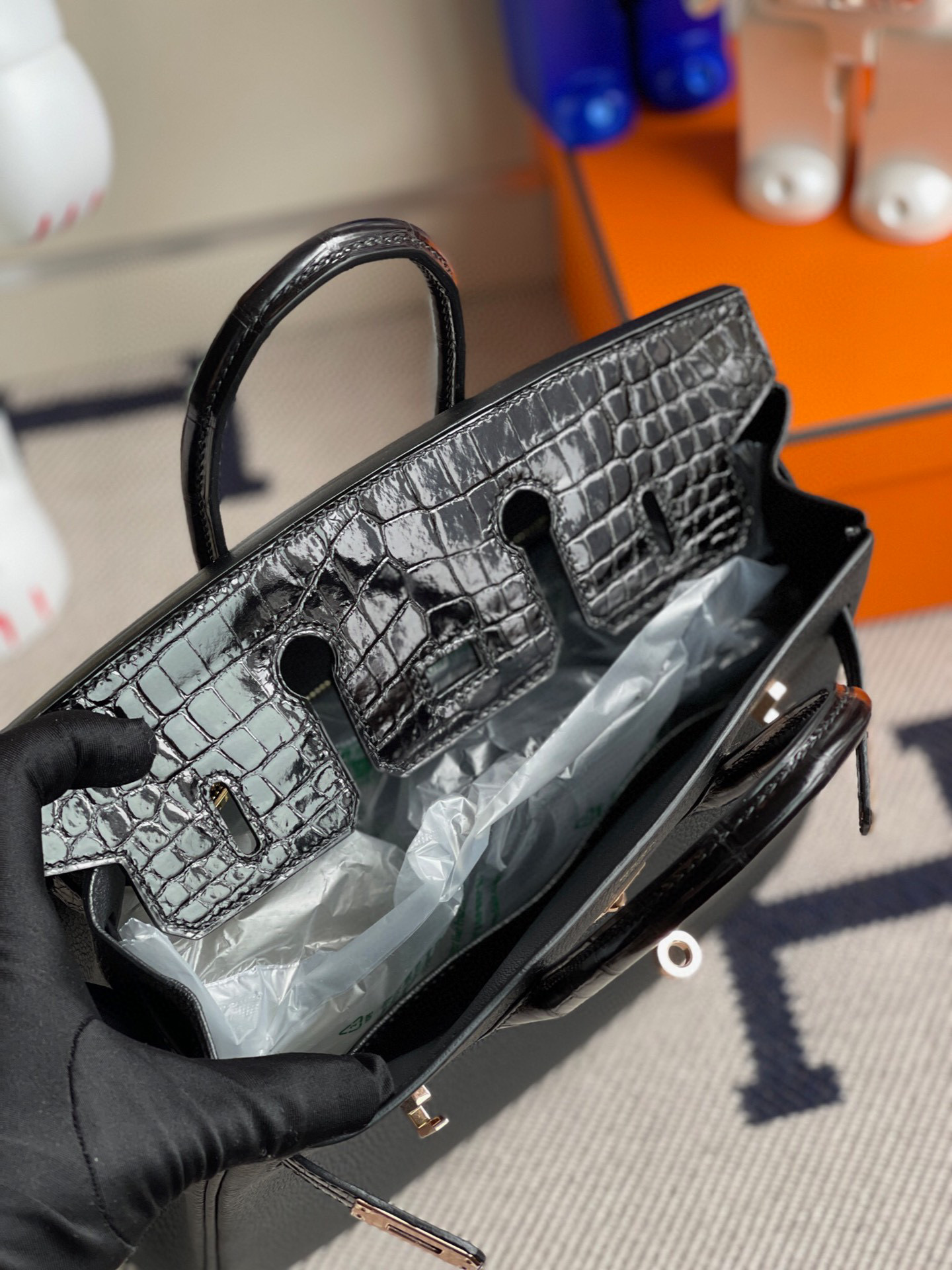 RepLadies Hermes Birkin Touch 25CM CK89 Nior Rose Gold