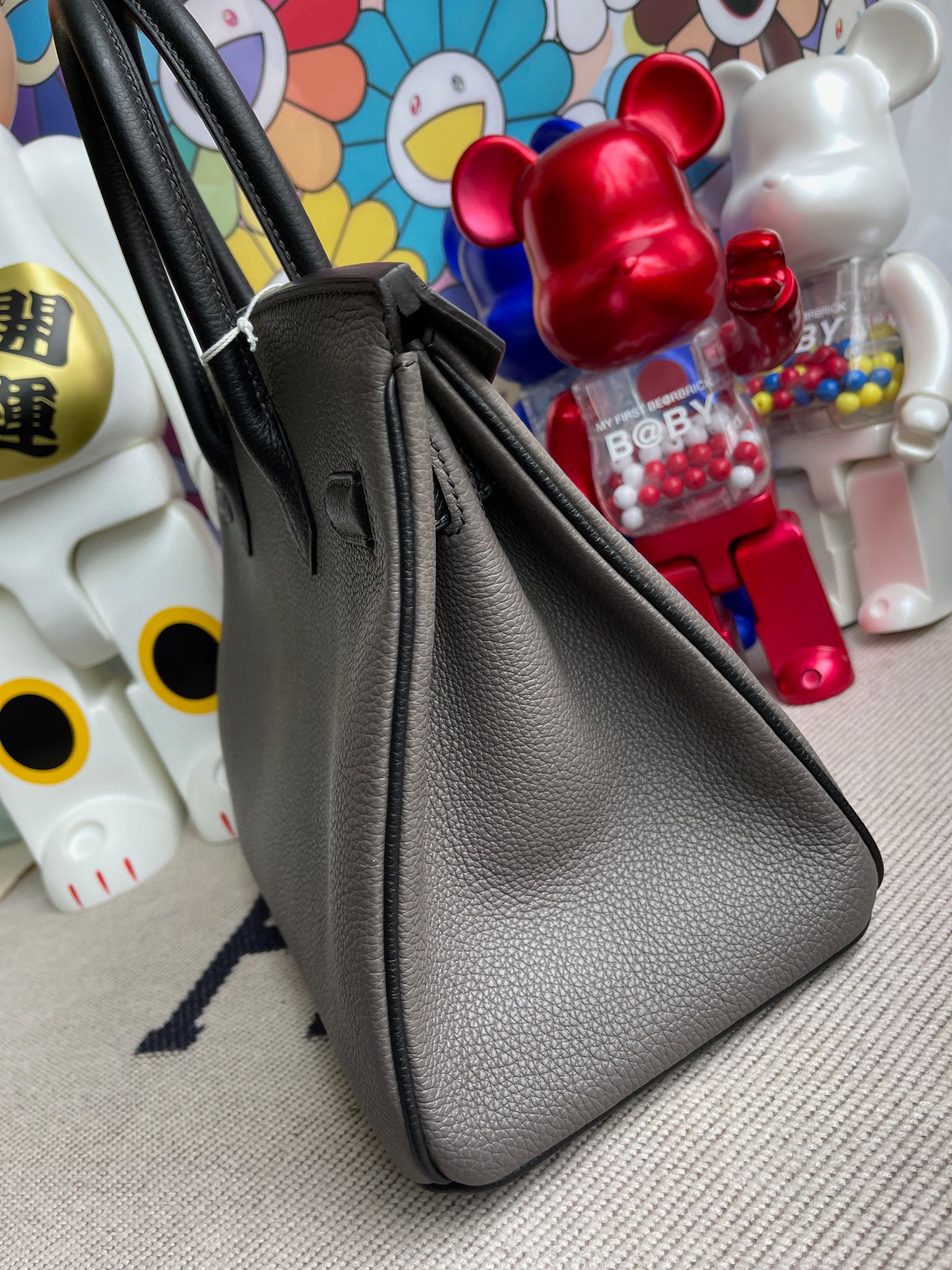 RepLadies Hermes Birkin 30CM Togo 8F Etain CK89 Nior Silver Hardware