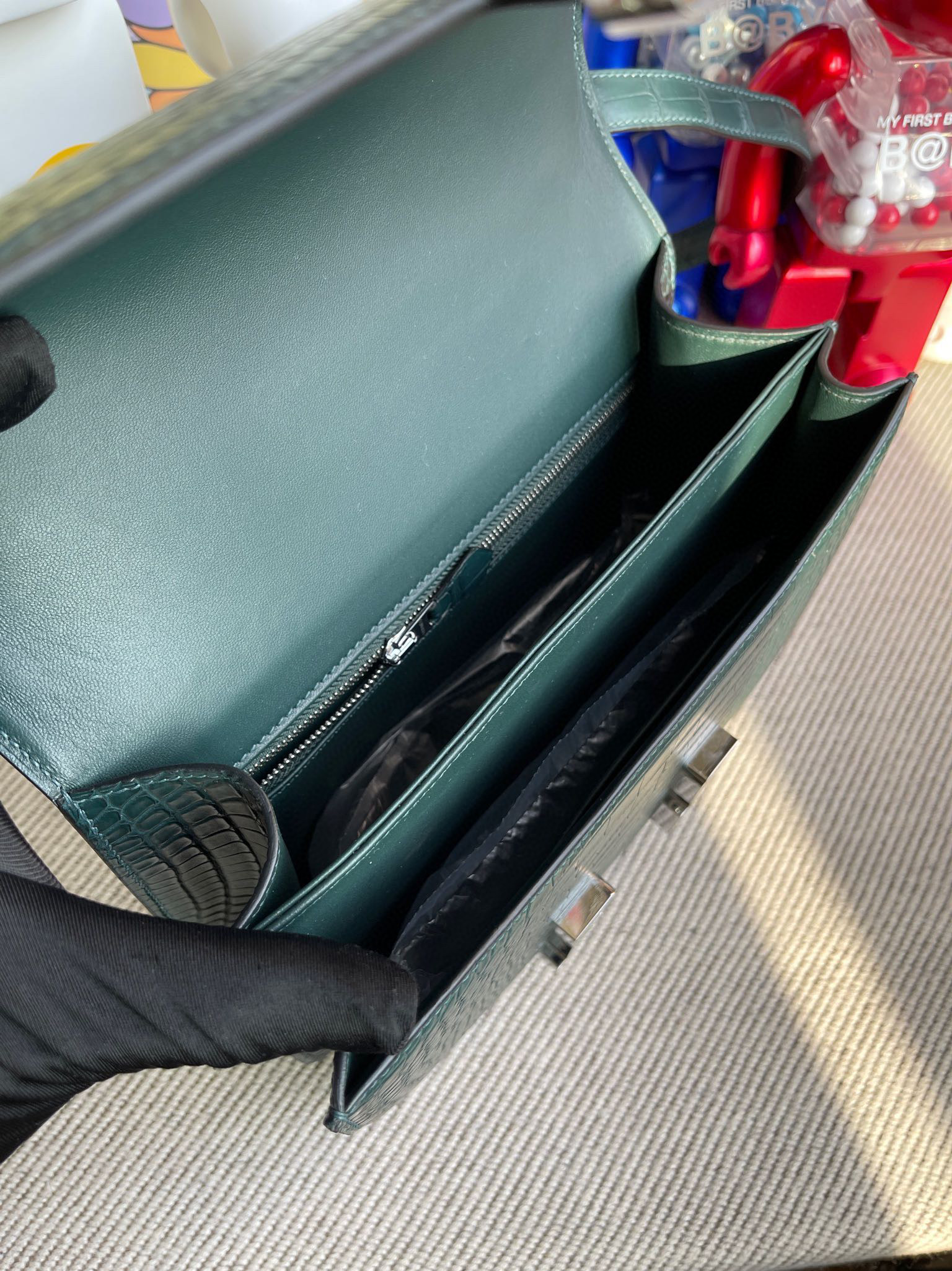 RepLadies Constance 24CM Matte Alligator Lizard Hardware Silver