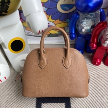 RepLadies Hermes Mini Bolide 2J Quebracho Cherve Gold Hardware Handmade