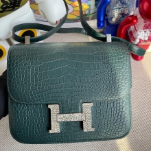 RepLadies Constance 24CM Matte Alligator Lizard Hardware Silver
