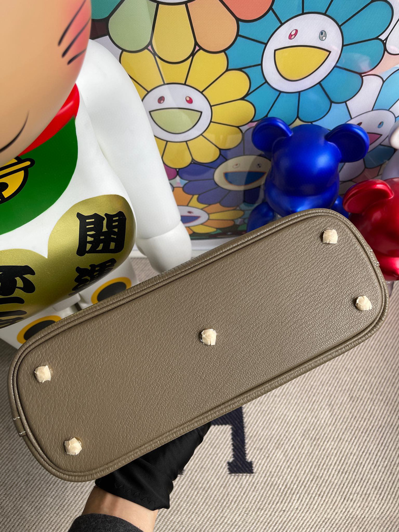 RepLadies Hermes Bolide 25CM Chevre CK81 Etoupe Gold Hardware