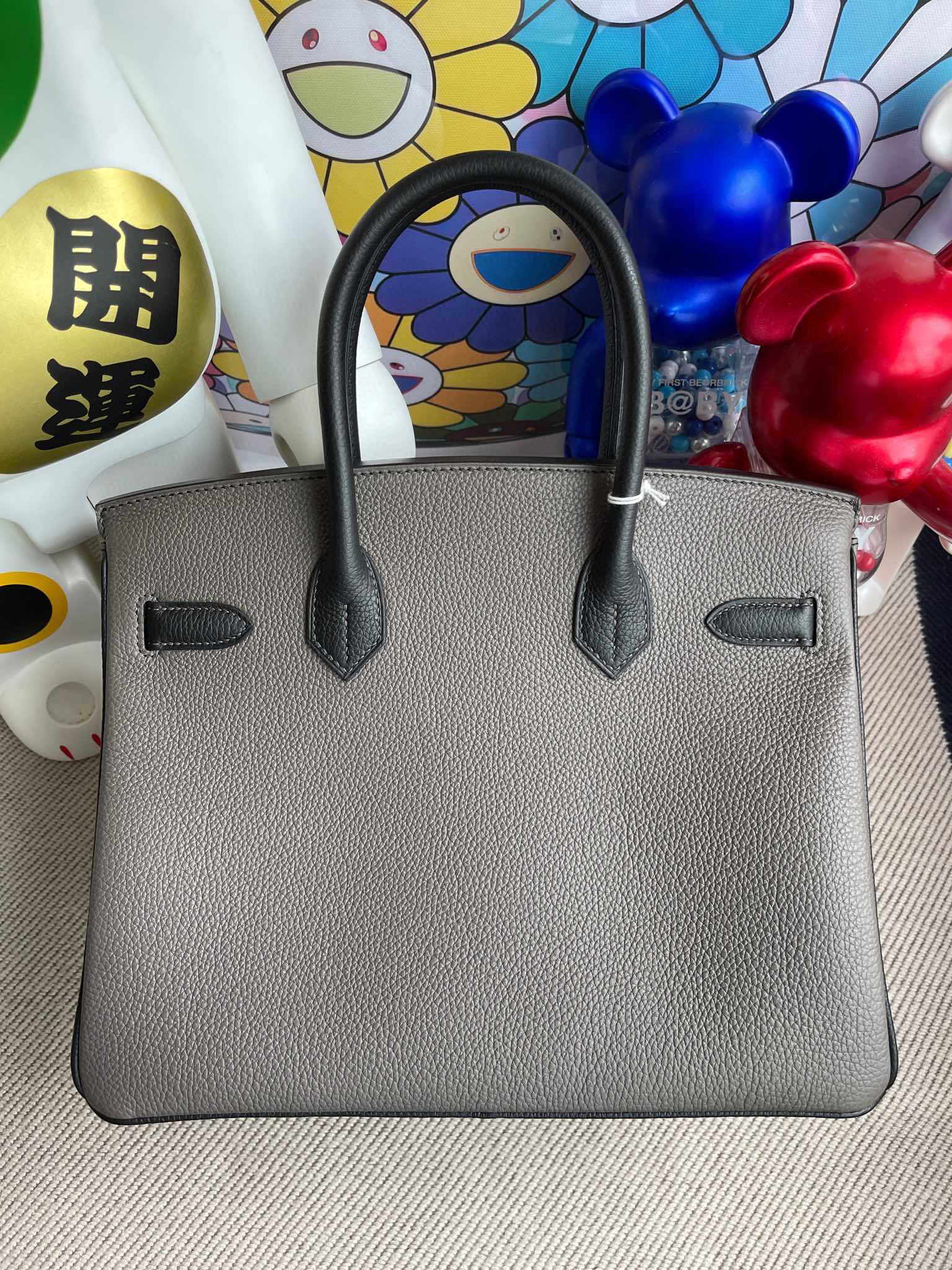 RepLadies Hermes Birkin 30CM Togo 8F Etain CK89 Nior Silver Hardware