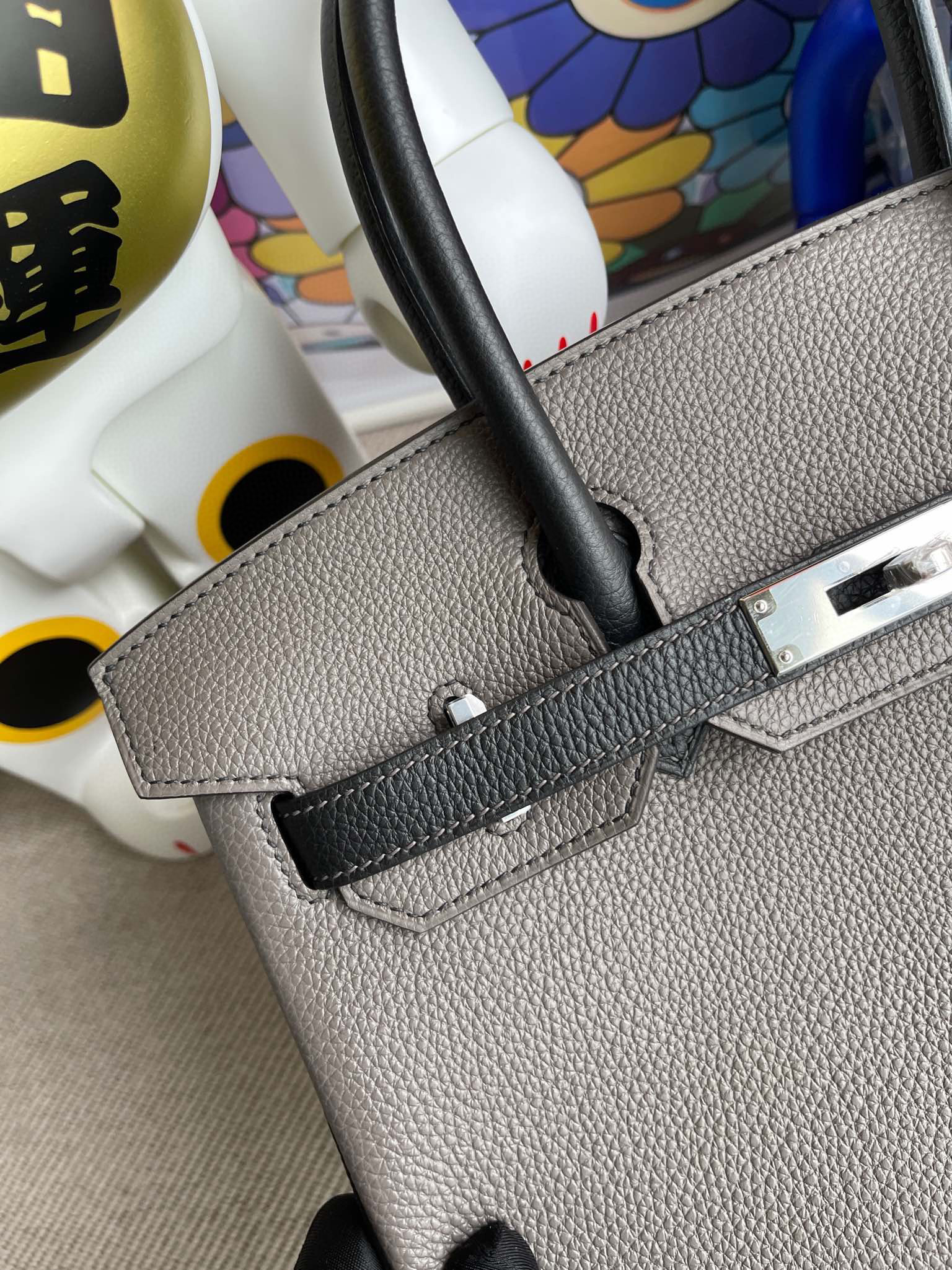 RepLadies Hermes Birkin 30CM Togo 8F Etain CK89 Nior Silver Hardware