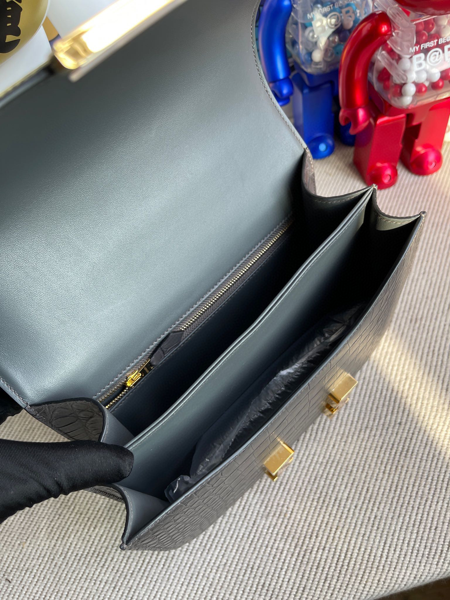 RepLadies Constance 24CM Matte Alligator Lizard Hardware Silver