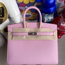 RepLadies Hermes Birkin 25CM Epsom X9 Mauve Sylvestre Silver Hardware