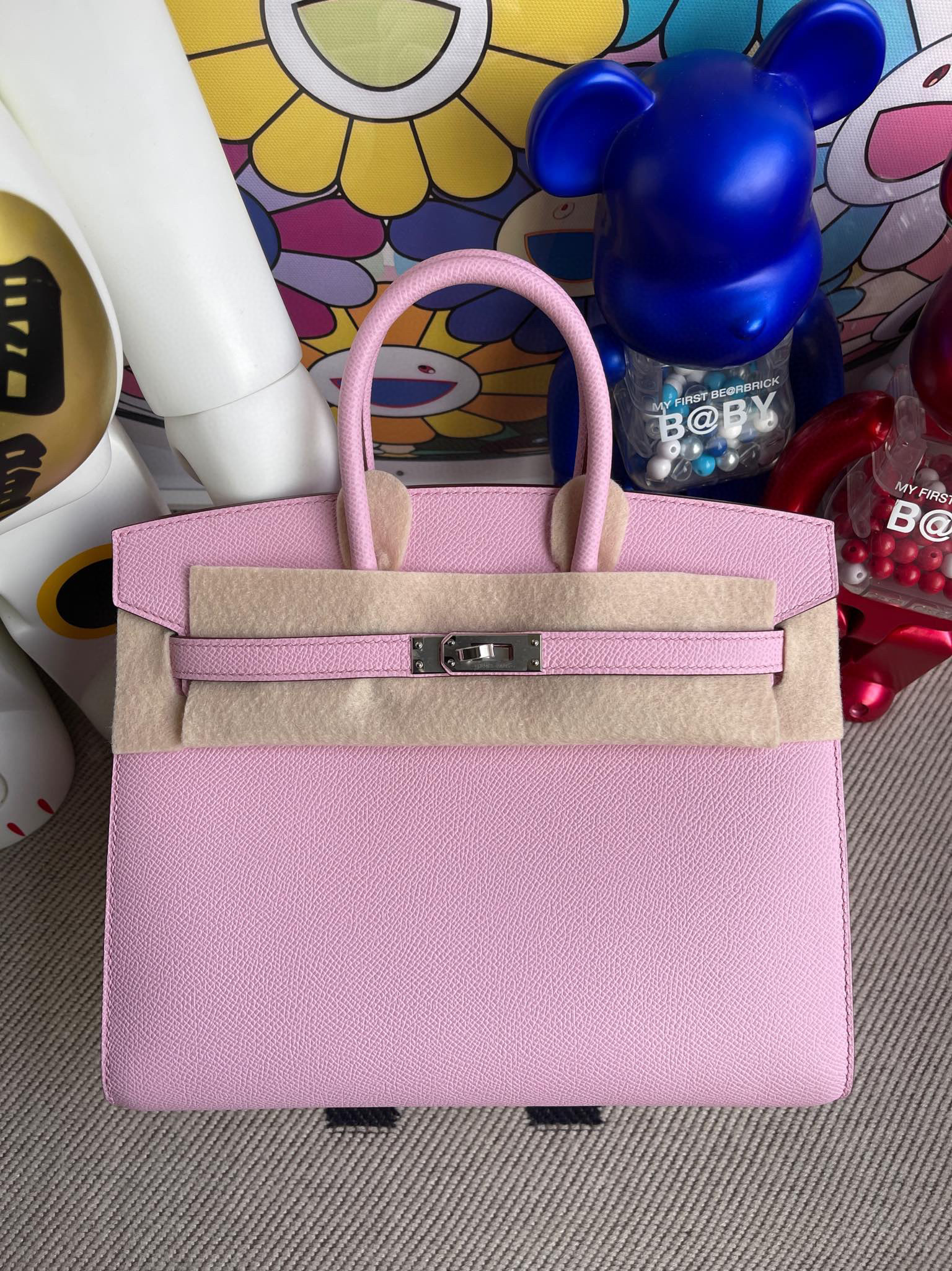 RepLadies Hermes Birkin 25CM Epsom X9 Mauve Sylvestre Silver Hardware