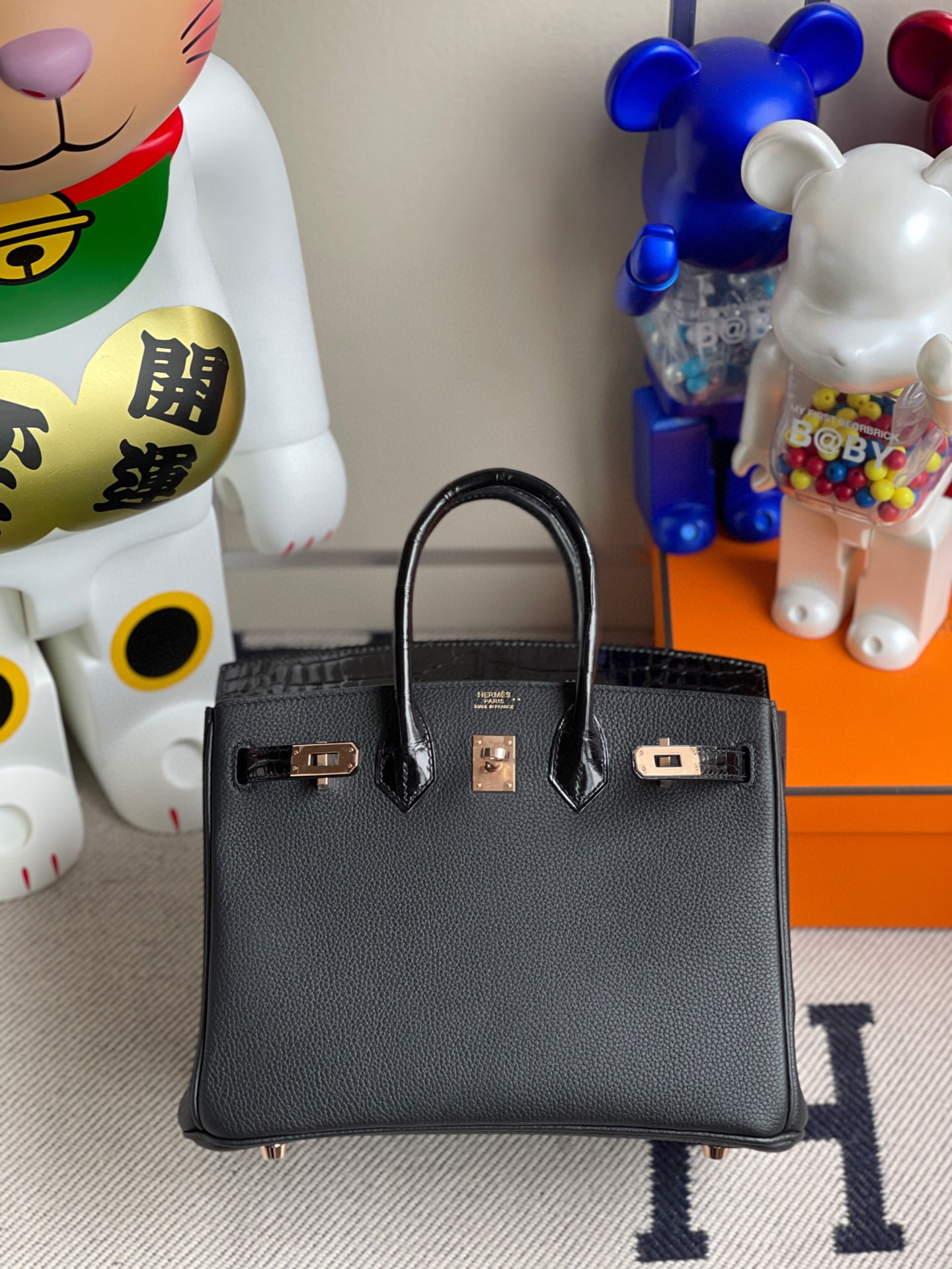 RepLadies Hermes Birkin Touch 25CM CK89 Nior Rose Gold