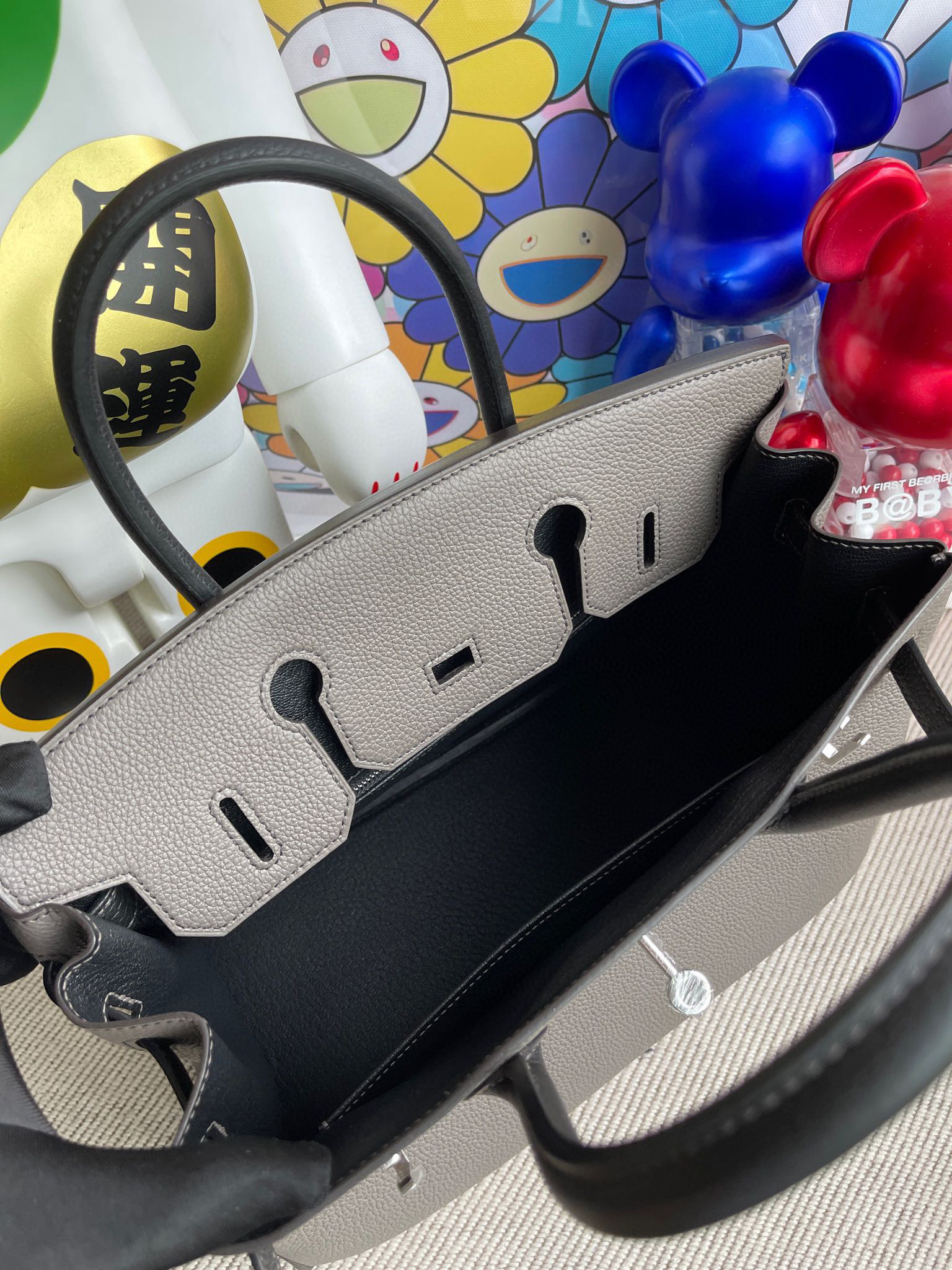 RepLadies Hermes Birkin 30CM Togo 8F Etain CK89 Nior Silver Hardware