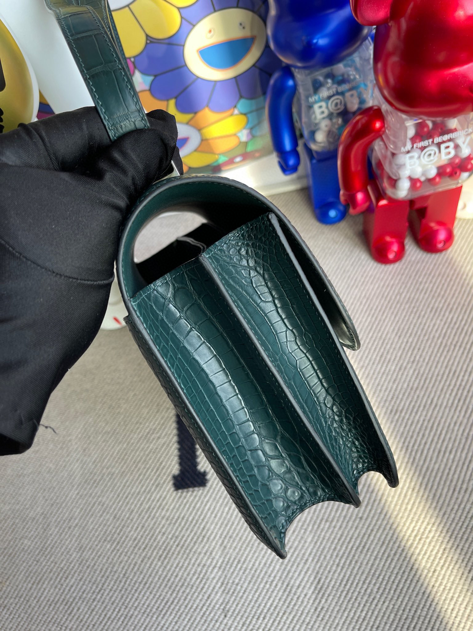 RepLadies Constance 24CM Matte Alligator Lizard Hardware Silver