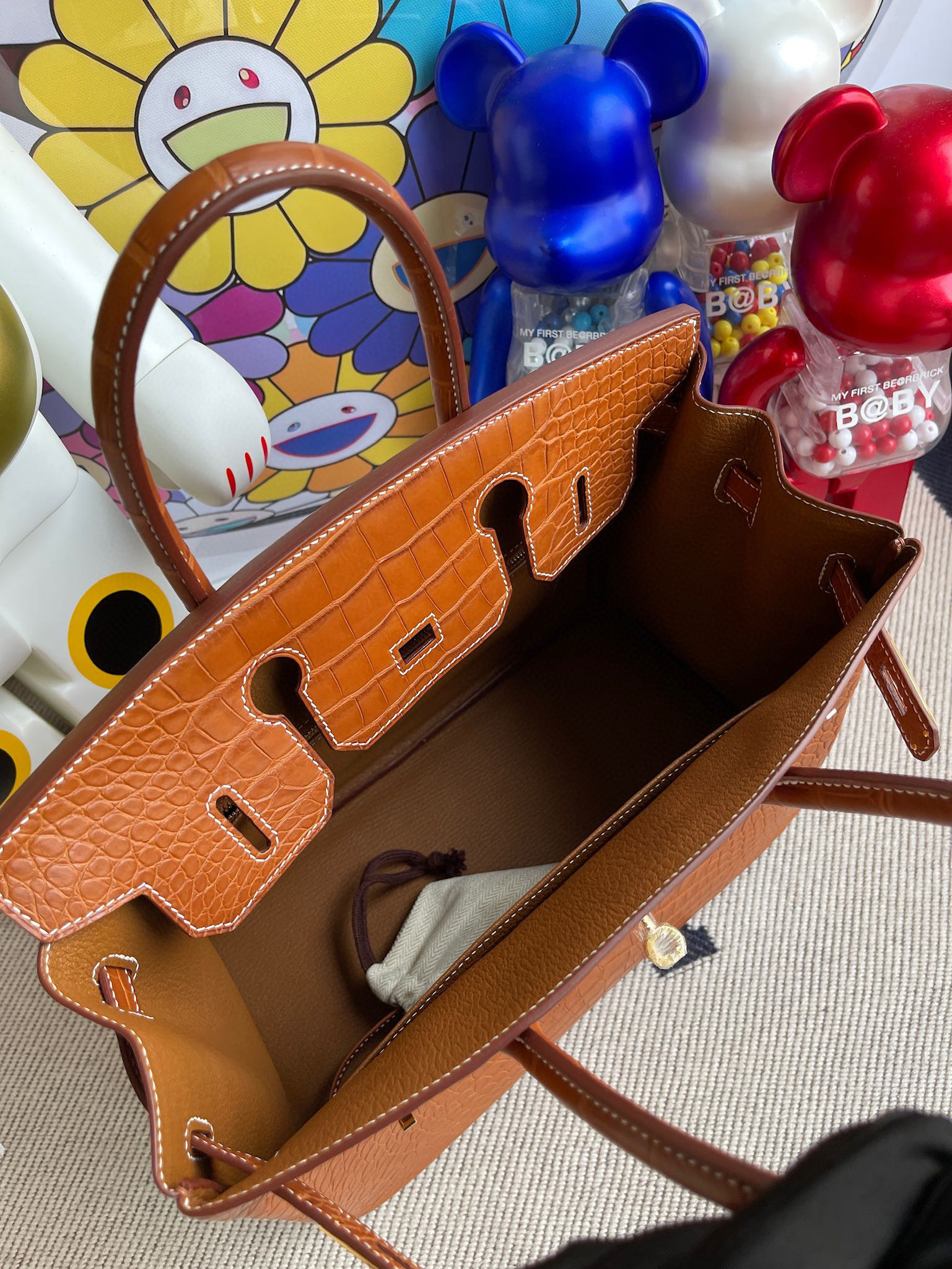 RepLadies Hermes Birkin 30CM Matte Alligator Crocodile Brown Gold Hardware