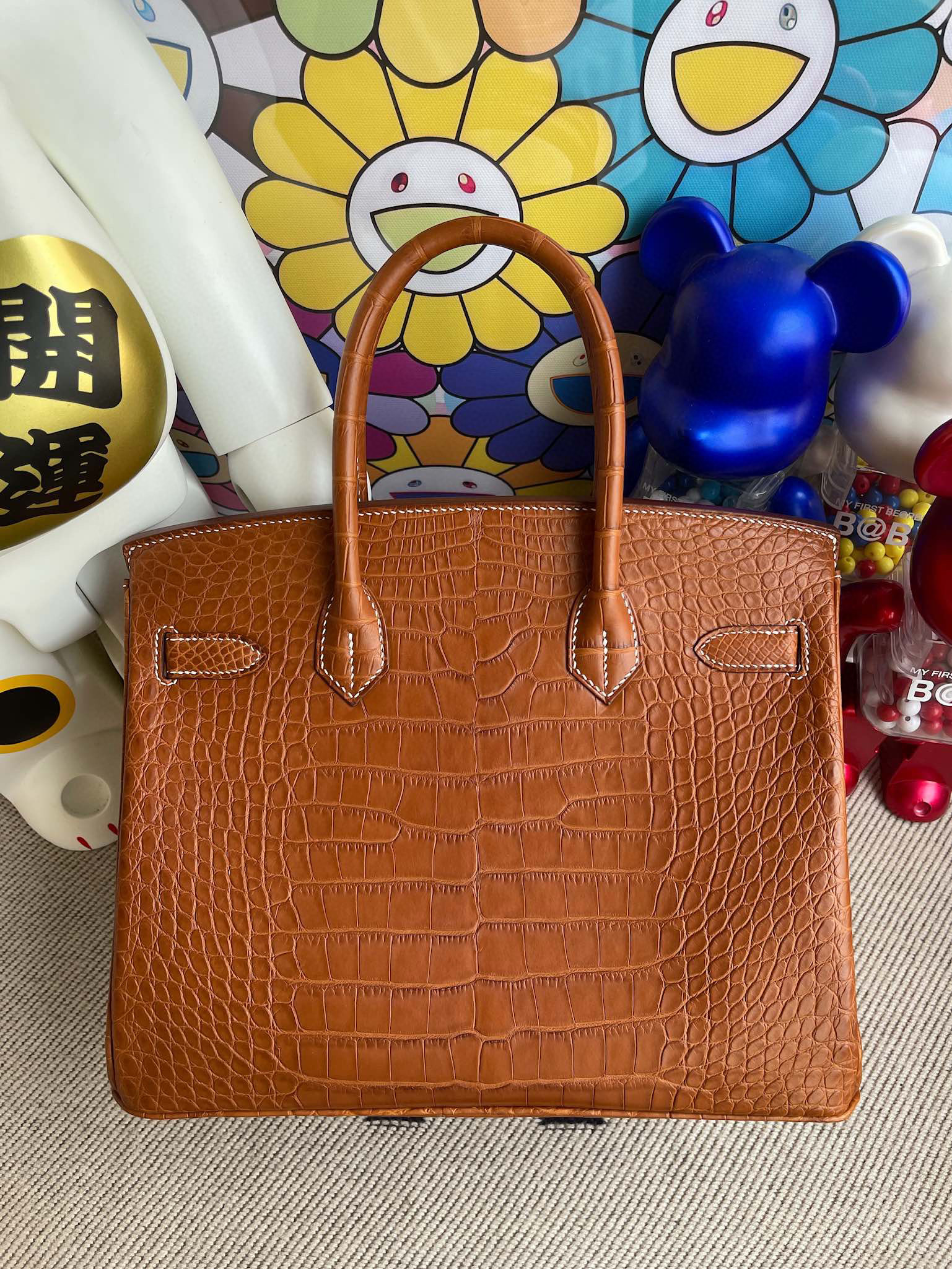 RepLadies Hermes Birkin 30CM Matte Alligator Crocodile Brown Gold Hardware