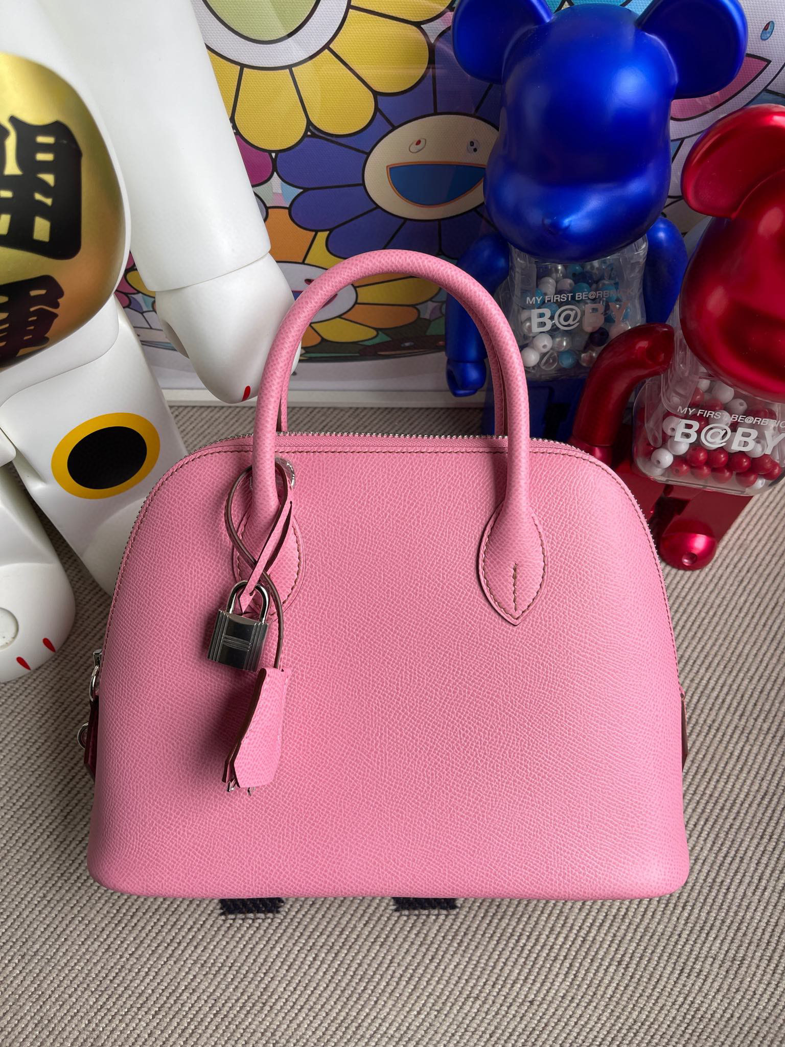 RepLadies Hermes Bolide 25CM Epsom 5P Pink Silver Hardware