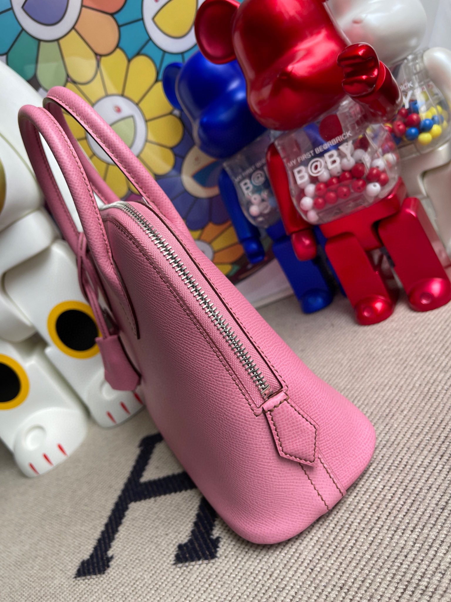 RepLadies Hermes Bolide 25CM Epsom 5P Pink Silver Hardware