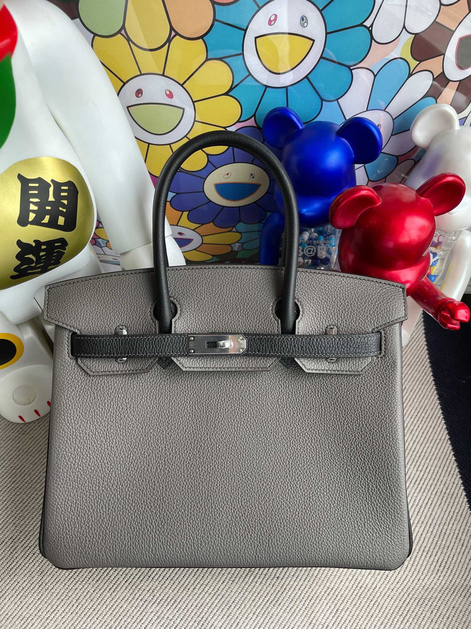 RepLadies Hermes Birkin 30CM Togo 8F Etain CK89 Nior Silver Hardware